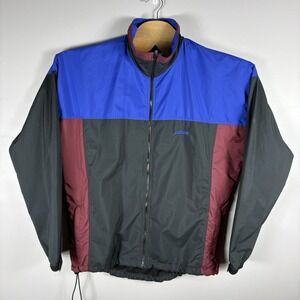 Hind Men's XL‎ Colorblock Full Zip Lined Zip Pocket Mock Neck Windbreaker Jacket